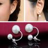 Fashionable Earrings Double Side Earring Crystal Ball Stud Earrings Women Pearl Earrings Ear Accessories Ear Drop Jewelry 1 Pair