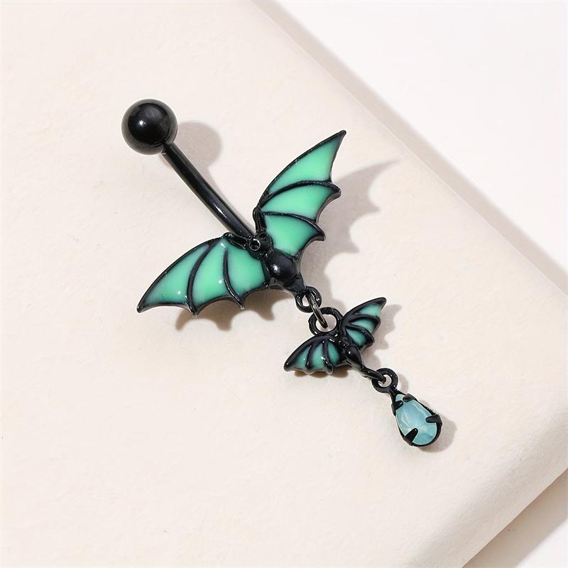 1 шт., нержавеющая сталь 316L, светящаяся летучая мышь, капля воды, кулон, пирсинг, кольцо для пупка, одинаковый стиль для мужчин и женщин, повседневный шарм, бар, танцы