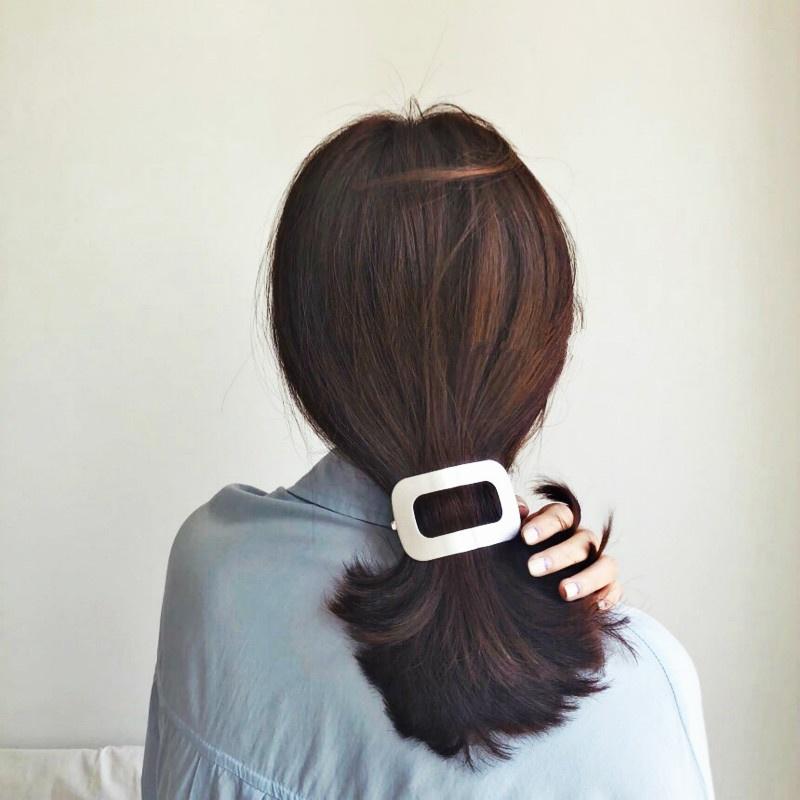 Nordic Cold Temperature Geometric Square Metal Spinker Simple Wild Horsetail Clip Hairpin Hairdressers Headdress