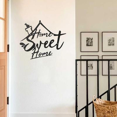 1 шт. Знак «Home Sweet Home» – металлический настенный декор, стильное украшение для двери и дома, элегантное настенное украшение для домашнего декора