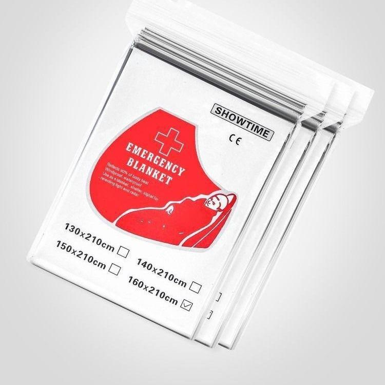 Портативное двухстороннее серебристо-золотистое термоодеяло для выживания на открытом воздухе