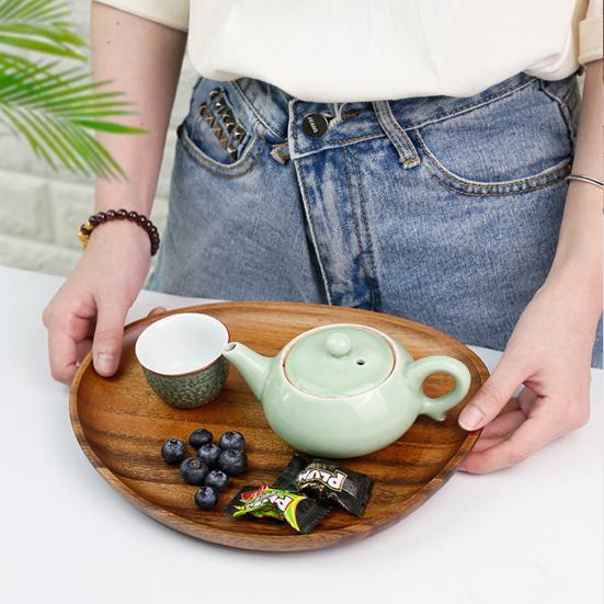 Деревянный поднос, универсальный деревенский деревянный сервировочный поднос, центральная часть стола, тарелка с фруктами для украшения дома, фермерского дома