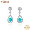 Танциз стерлингового серебра 925 пробы циркон серьги серьги-капли для женщин подарки на свадьбу