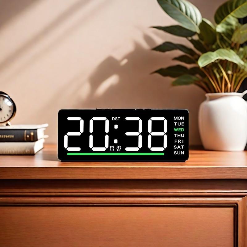 Цифровой светодиодный будильник с датой, температурой, яркостью, регулировкой, электронные часы, детские, прикроватные, бесшумные, с функцией повтора сигнала, 12/24 ч, питание от USB