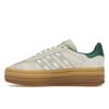 Adidas Gazelle Bold Off White Silver Metallic Green Women Sneakers Cream Collegiate-Green JI0328