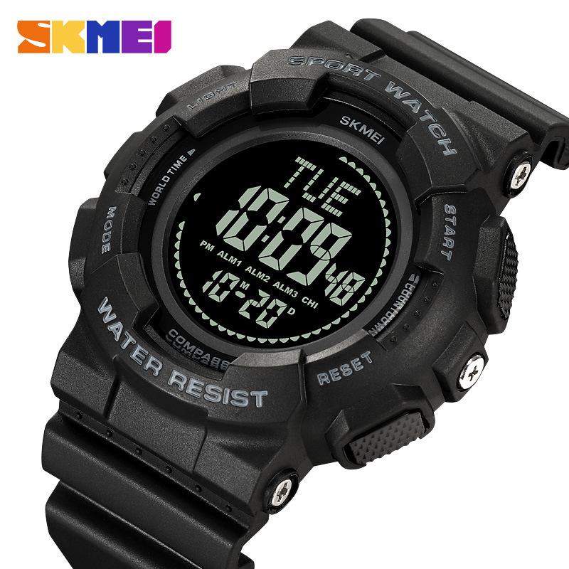 Moment American Student Outdoor Mountaineering Compass Army Green Camouflage Sports Electronic Watch Водонепроницаемые светящиеся многофункциональные часы