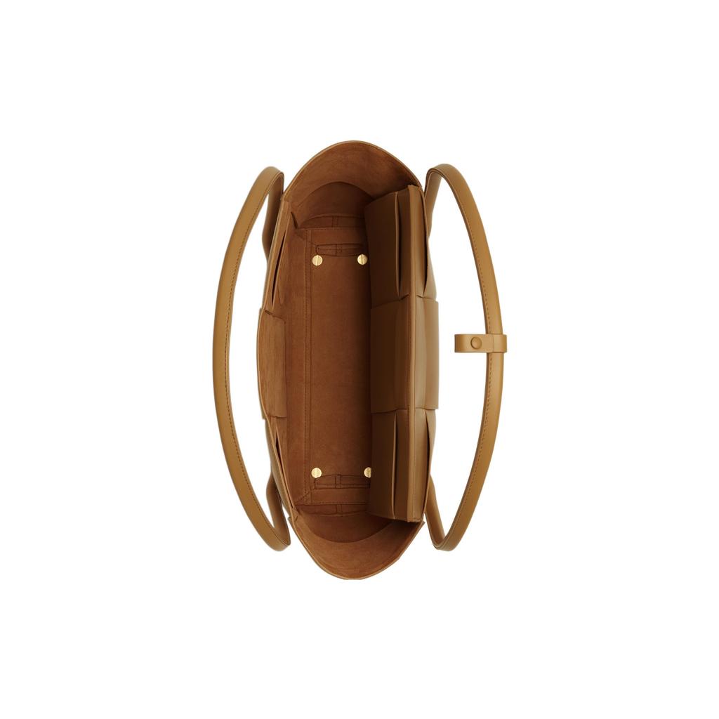 Bottega Veneta Bv Arco Intreccio Woven Rectangular Leather Shoulder Bag Medium Women handbags Caramel 598244VMAP19830