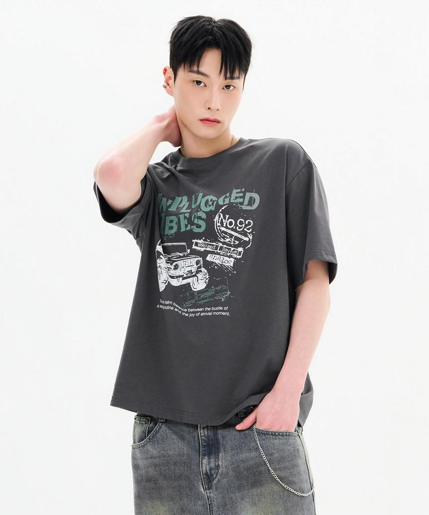 CHASECULT Unisex Vintage Graphic Short Sleeve T-Shirt-Fbru5817D0L