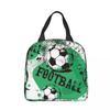 Cartoon Soccer Ball Football Insulated Lunch Bags Large Meal Container Thermal Bag Lunch Box Tote College Travel Food Handbags