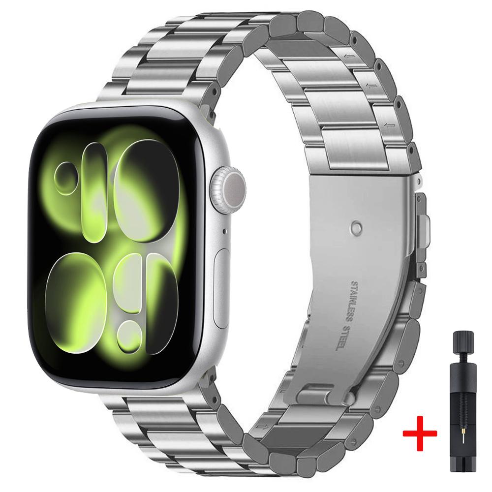 Металлический ремешок для Apple Watch 46мм 42мм 45мм 44мм 40 41мм Ultra 3 2 1 49мм Модный браслет iWatch Серии 11 10 9 8 7 6 5 SE3