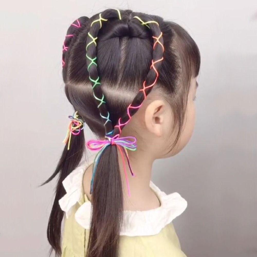Women Rope Strands Kids Decor African Braid Mix Colorful Hair Braids Girl DIY Ponytail Hair Ribbons