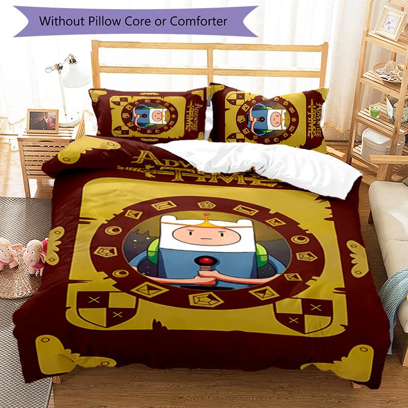3pcs Adventure Time pattern bedding set duvet cover set includes duvet cover &pillowcases, perfect all season bedroom decoration & gift