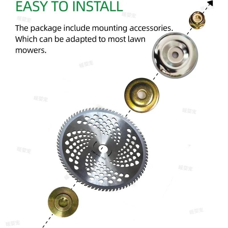 40/60/80 Teeth Mower Head Blade 1/2pcs Durable Wood Mower Disc Fixed Four-Piece Set for Lawn Mower Garden Weed Mower Parts