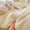 Хлопок класса А для матерей и младенцев, трехслойная пряжа, набор из четырех предметов из чистого хлопка, простыня для односпальной/двуспальной кровати, пододеяльник, мягкий, трехмерный