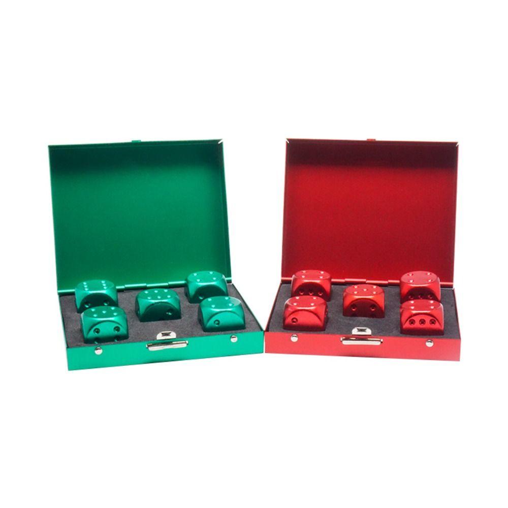 with Case 5 in1 Metal Dices Aluminum Zinc Zinc Alloy Rounded Corners Dice Set Metal Solid Dice Bar Supplies