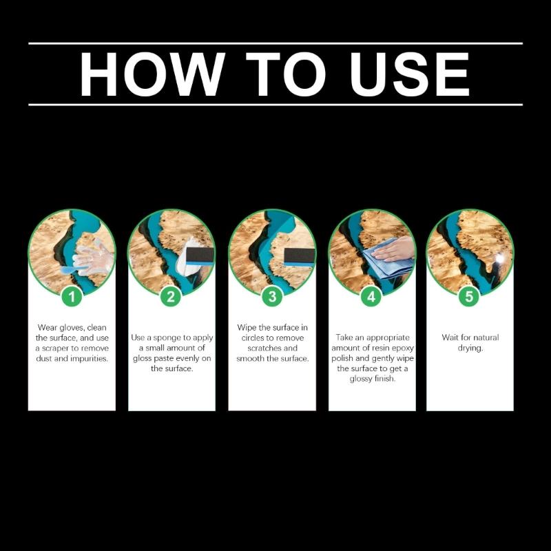 Professional Resin Polishing Set Polish Compound Sandings Sponges Scrapers For DIY Craft Projects And Surfaces Refinishing