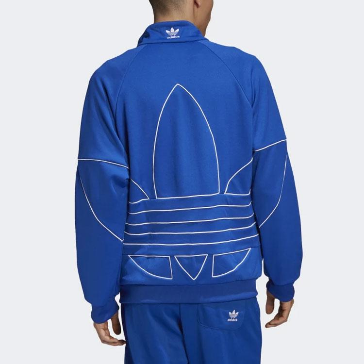 adidas Оригинальная спортивная куртка на молнии с воротником-трилистником, мужские куртки синие GE0813