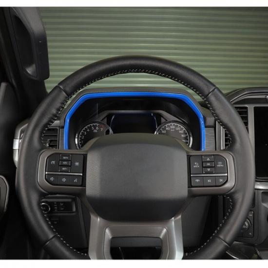 Blue Dashboard Meter Panel Frame Cover Trim for Ford F150 - Accessories