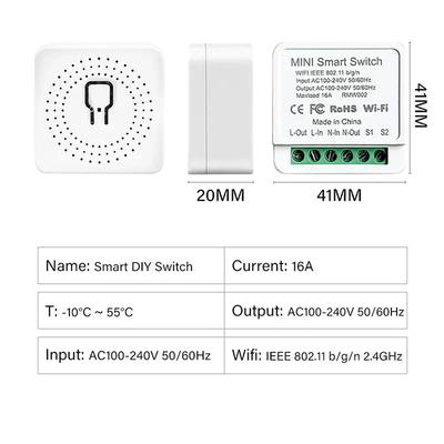 16A/20A Умный дом WiFi выключатель 2-стороннее управление Мини релейный модуль Удаленное управление через приложение Голосовое управление DIY Таймер Яндекс Алиса Alexa Google Home