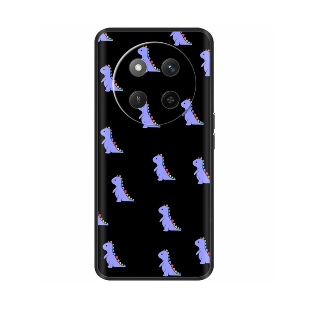Чехол для Honor X60 5G Черный Силиконовый Мягкий Роскошный Задняя Крышка Телефона для Huawei Honor X60 Pro Расписной Ударопрочный Корпус Чехлы Para