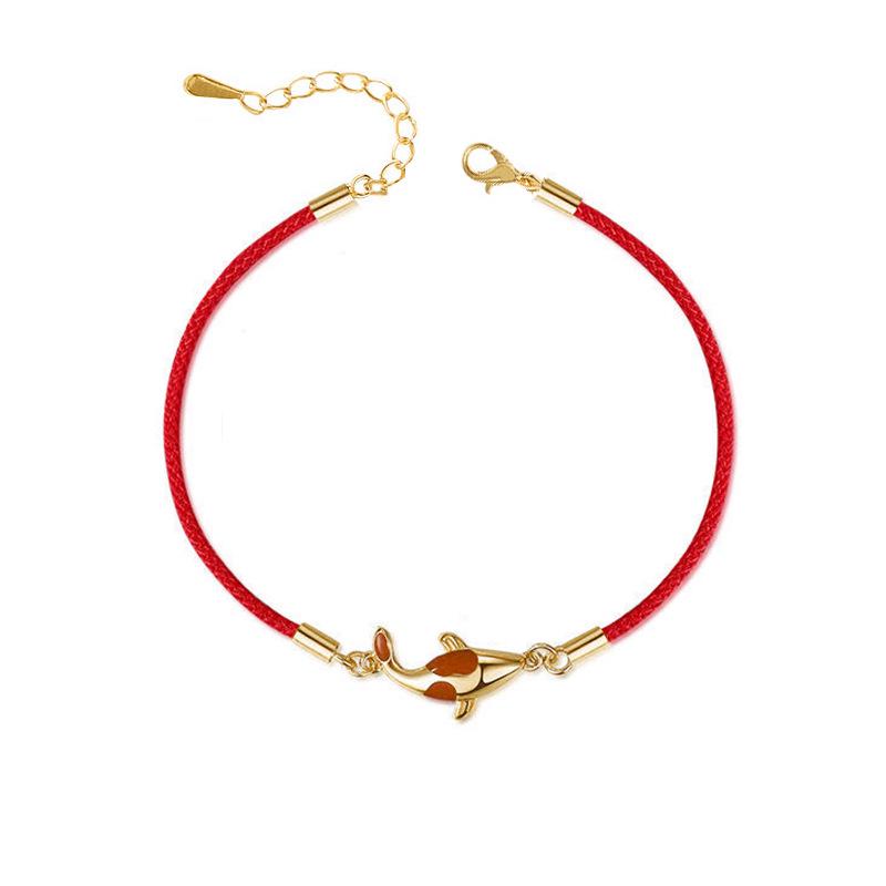 Браслет с кои, приносящий удачу из Запретного города: Красная нить для процветания и изобилия - Идеальный рождественский/новогодний подарок для женщин.