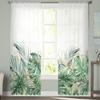 Ins стиль тропические растения пальмовый лист банановый лист прозрачные шторы спальня гостиная вуаль оконные шторы тюлевые шторы детская комната