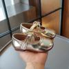 Children's Leather Shoes Solid Color Girls Ballet Shoes Fashion Simple Princess Versatile Kids Party Shoes Gold Silver Causal