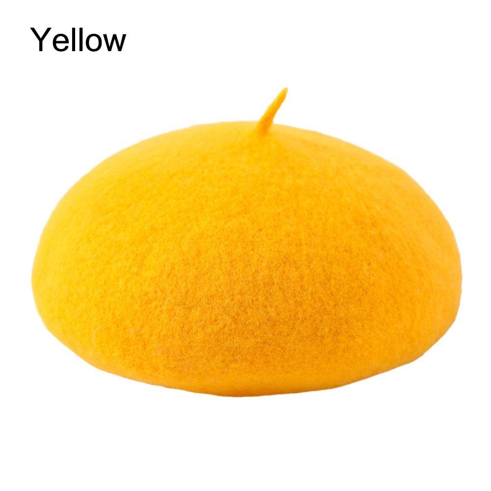 Warm Artist Beret Solid Color Flat Cap French Beanies Female Girls