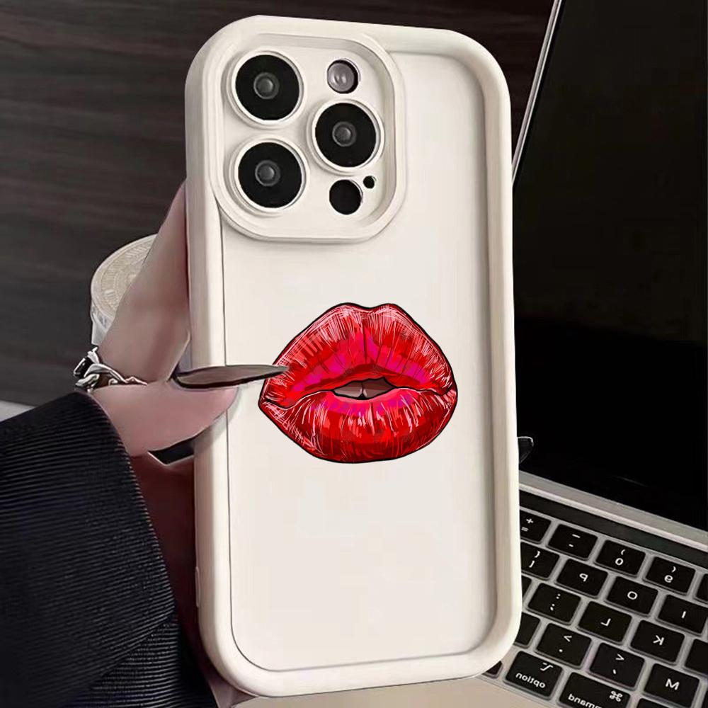 Ae87 Lips Kiss Digital Art Защитные чехлы для телефонов для iPhone 13 14 15 Pro Max XR infinix Hot 40i 30i Tecno Camon 30 20 Pro Angel Eyes Задняя крышка из ТПУ