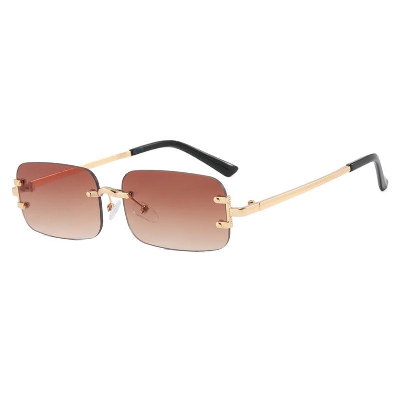 Frameless Sunglasses Small Frame Fashion Trimmed Sunglasses Spice Girl Same Sunscreen Sunglasses Women