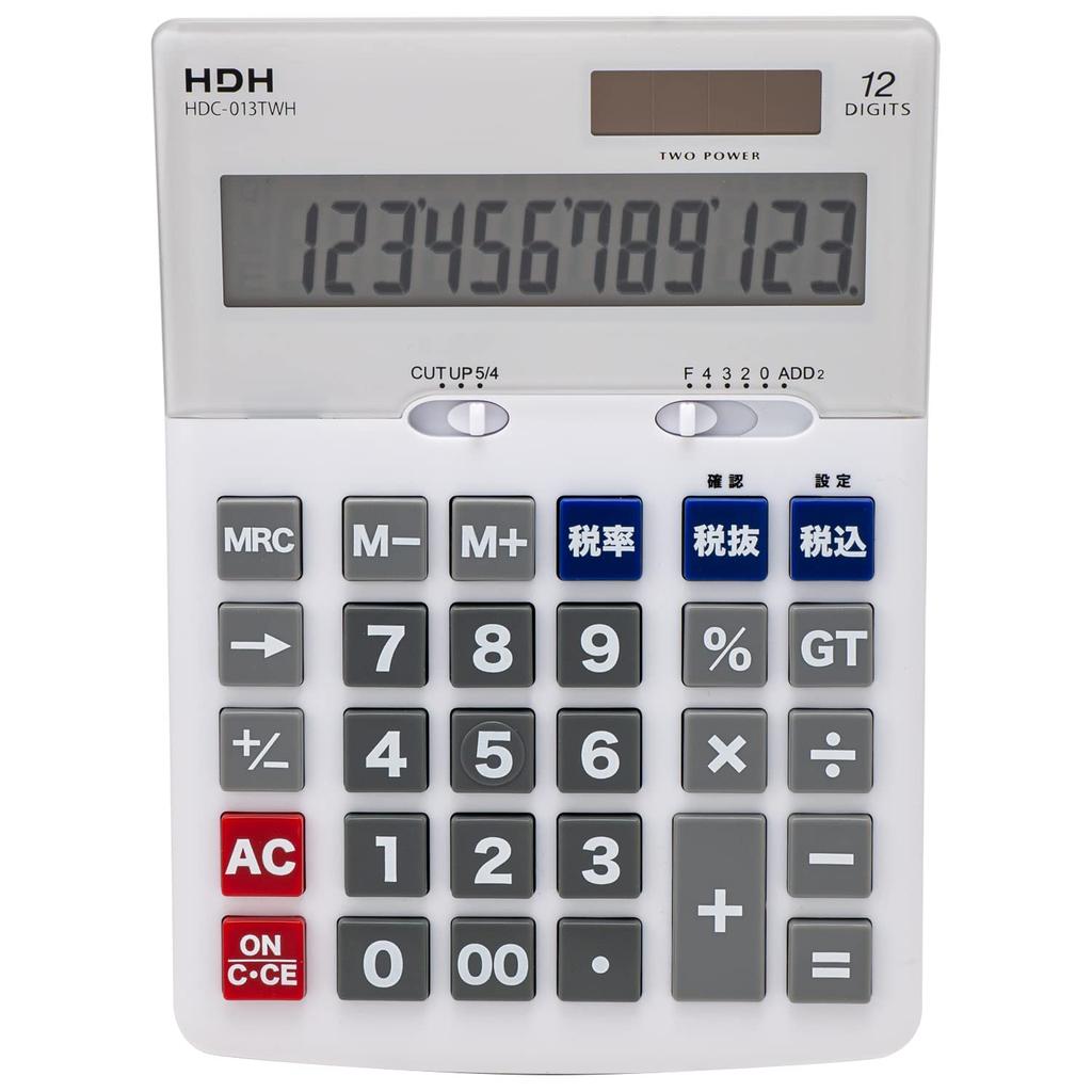 Hodogaya Electronic Sales Calculator 12 Digit Practical Calculator Quick Start Compatible White 85153