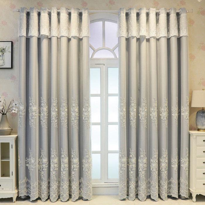 Утолщенная ткань, вышитые шторы, сплошной цвет, полное затемнение, напольная занавеска для гостиной, спальни, балкона, эркера, карниз