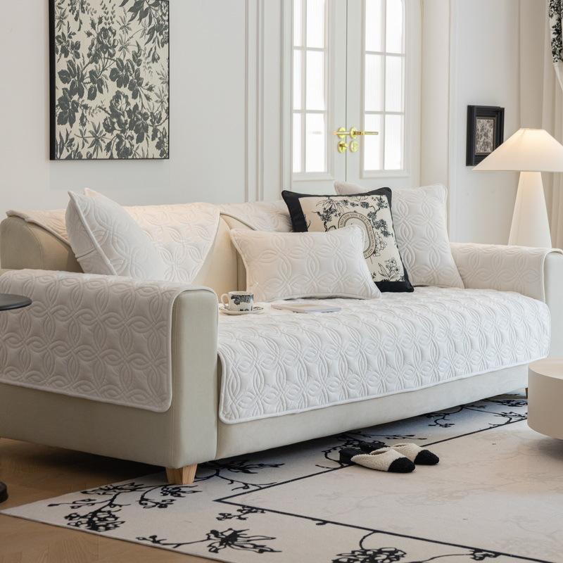 Современная простая подушка для дивана из молочного бархата, универсальная нескользящая подушка для сиденья, чехол для спинки, простой чехол для дивана на все времена года