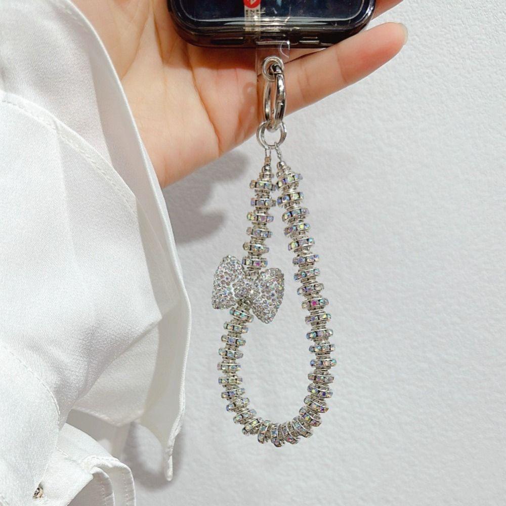 Противопотерянный шнурок для мобильного телефона, цепочка для мобильного телефона со стразами, ремешки на запястье для телефона, аксессуары для сумки