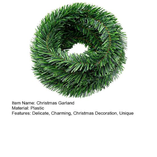 Christmas Green Garland 18FT Xmas Greenery Tinsel Stems Non-Lit Soft Twist Garland for Tree Stair Railing Front Door Mantle Fireplace Holiday Decor