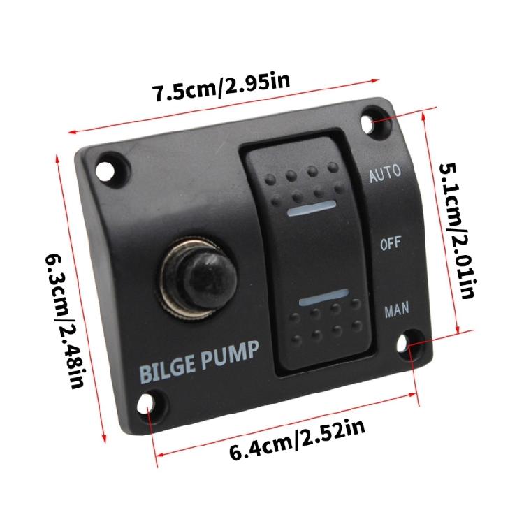 3 Way Marine Switch Panel 3 Position Marine Bilge Pump Switch Panel Waterproof Switch Panel Easy to Use for Bilge Pump
