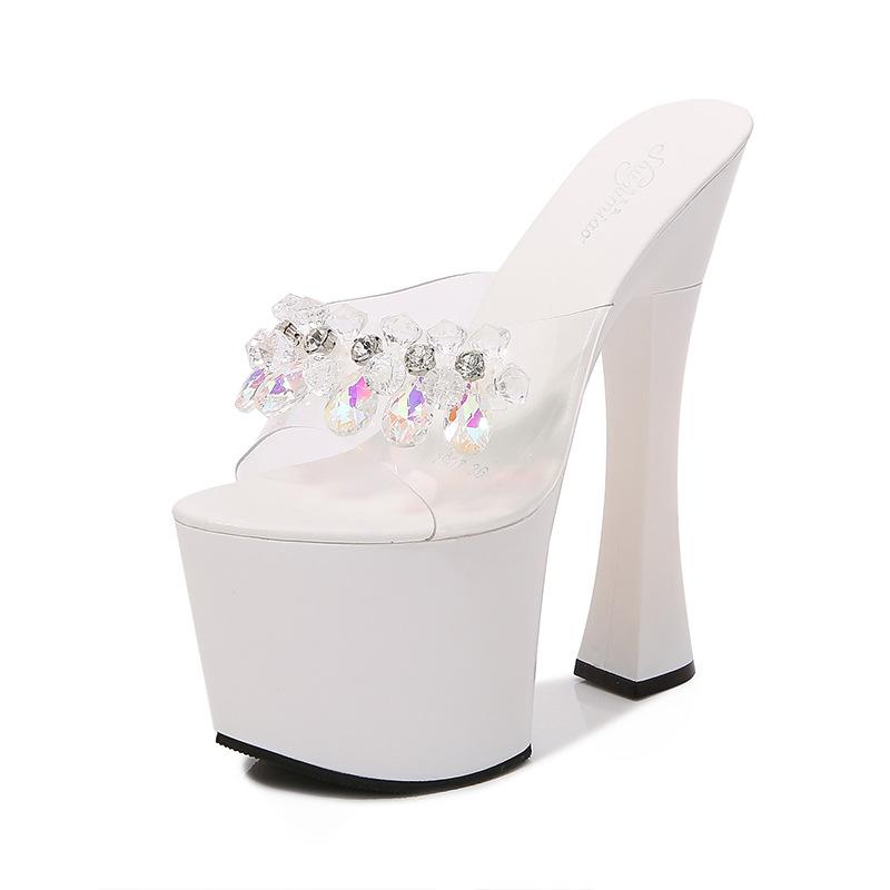 Женские туфли-лодочки с кристаллами для вечеринки, клубные тапочки, туфли-лодочки, женские туфли Zapatos De Mujer, серия 1100, каблук 20 см, платформа LFD 10 см