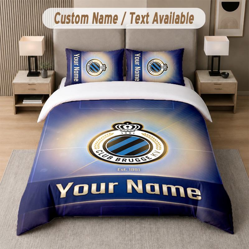 Club Brugge FC Design Bedding Set Custom Text 1 Duvet Cover & 2 Pillow Cases