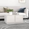 Coffee Table, White, 80x50x40 Cm, Solid Pine Wood