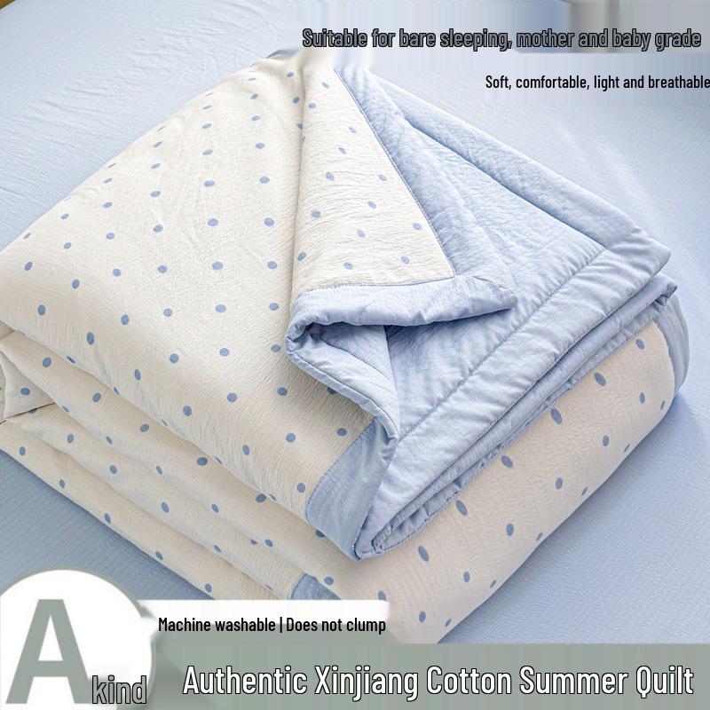 Class A Mother & Baby Cloud-Feel Double-Layer Gauze Summer Quilt - Xinjiang Cotton Thin Cooling Quilt for Dormitory