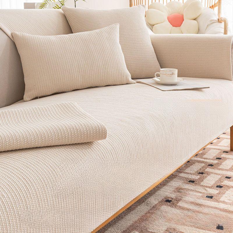 Хлопково-льняная подушка для дивана Four Seasons Универсальная нескользящая льняная подушка из грубой ткани Сплошной цвет Ткань Ремесло Простой чехол для дивана Ткань