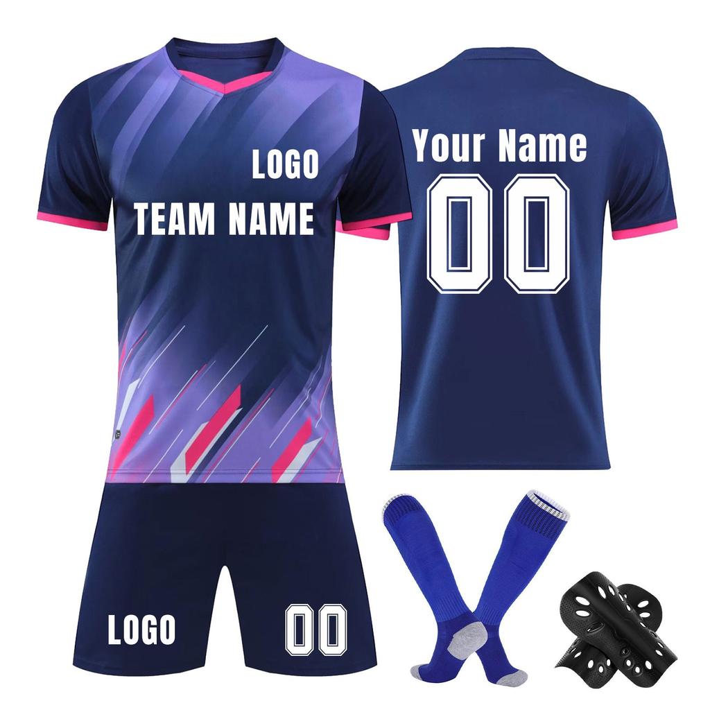 Personalised Shirts Kit Mens Girls With Name Number Custom Football Jerseys For Boys Training Suit