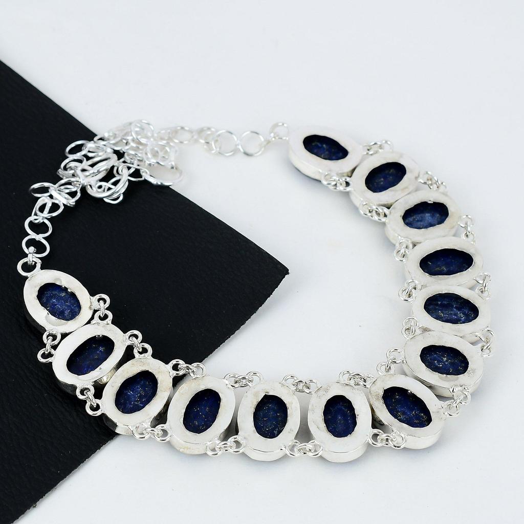 Натуральный драгоценный камень лазурит ручной работы из стерлингового серебра 925 пробы, ожерелье с гальванопластикой, серебряный лазурит для жены, унисекс-кулон на день рождения, подарки для любви