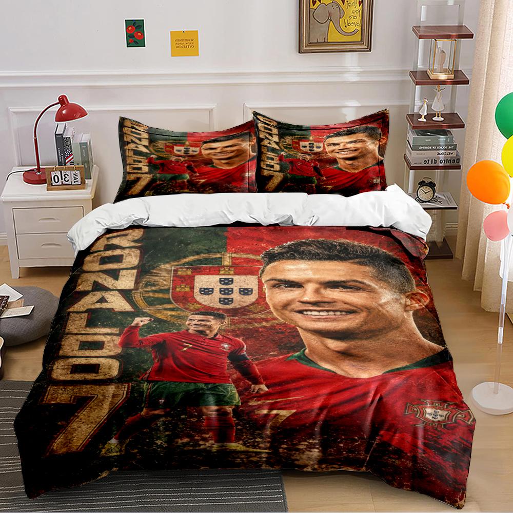 Portugal Football Star Bedding Bedding Duvet Cover Set Duvet Cover Pillowcases Home Decor (1 * Duvet Cover 2 * Pillowcases, without duvet insert)