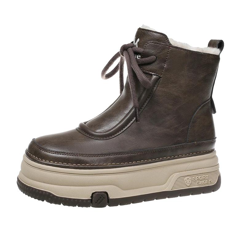 Fashion 2024 New Autumn And Winter Women's Shoes Fashion Casual Snow Boots Flat Luxury Designer Platform Booties Plush Warm Elegant