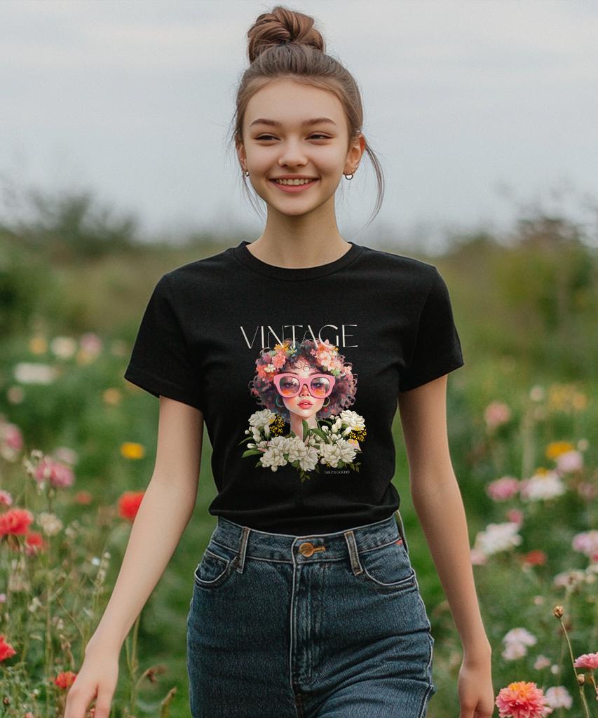 ONEHUNDREDPERCENT FOR WOMAN Ohpxgoodd Vintage Women'S Basic Short Sleeve Tee
