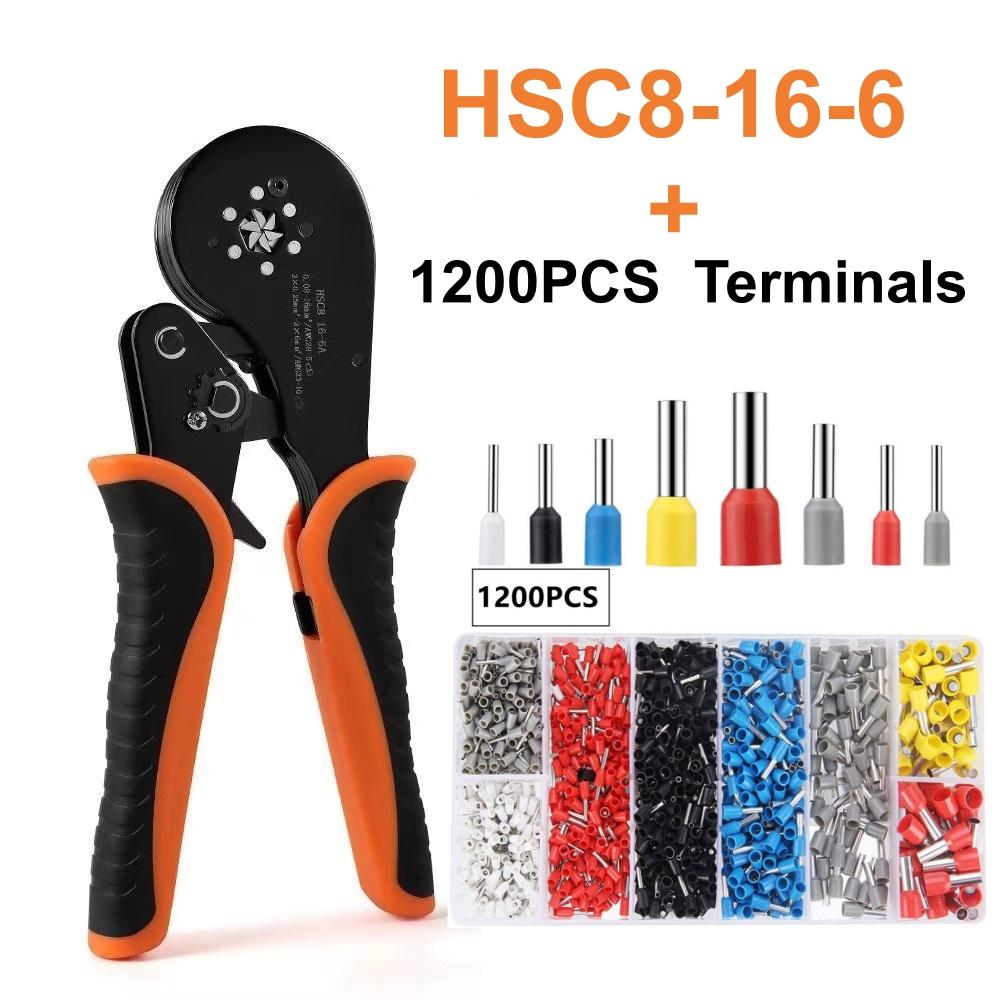 0,08-16 мм² 16-6 Инструменты для обжима трубчатых клемм Мини-клещи для обжима клемм большого размера Набор прецизионных электрических зажимов