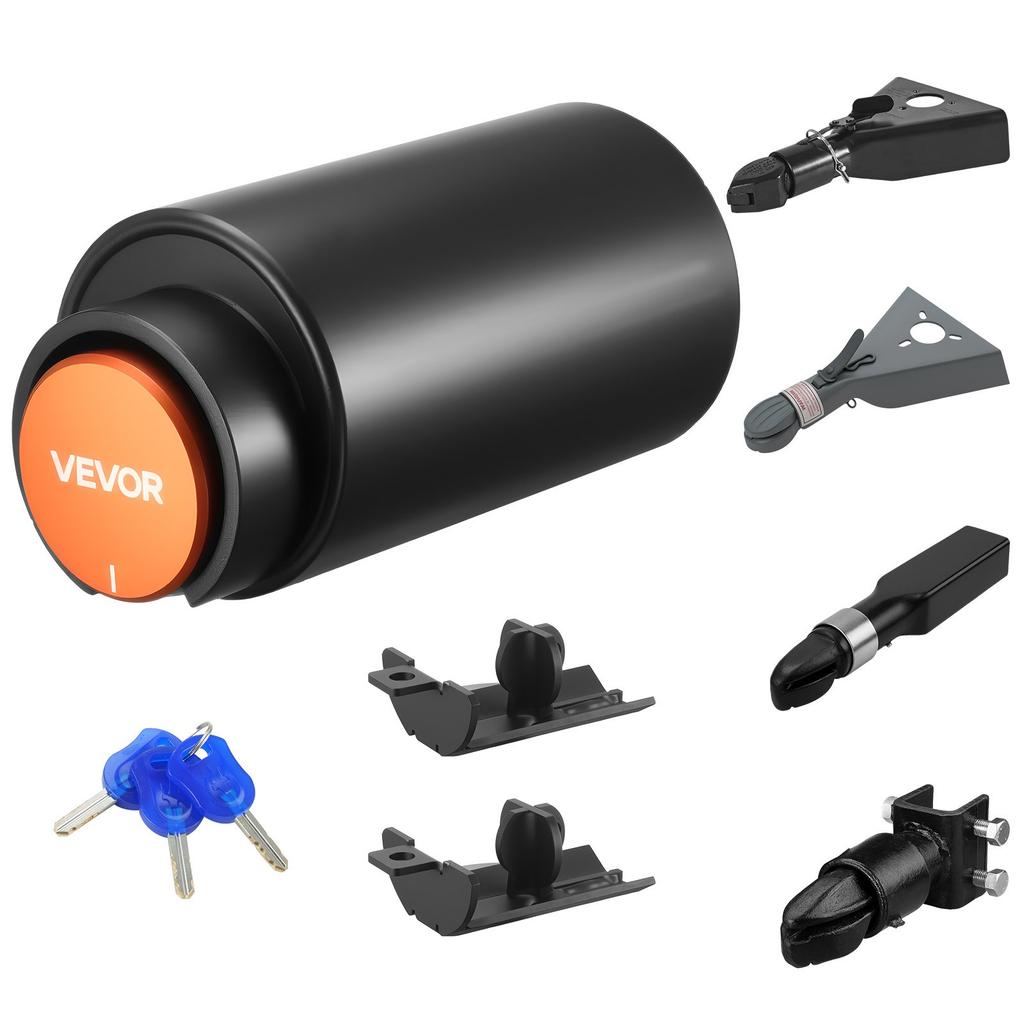 VEVOR Trailer Lock, Fits 50.6 & 58.6 mm Bulldog Trailer Couplers, Heavy Duty Hitch Lock with 3 Keys Secures Security Chains, Corrision-resistant