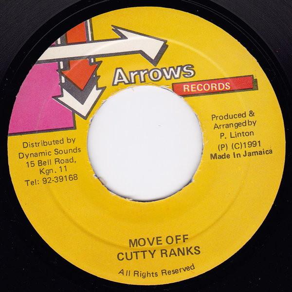 7-дюймовая пластинка CUTTY RANKS Move Off NONE Arrows Records 1991 Ямайка Регги Ска Даб Б/у