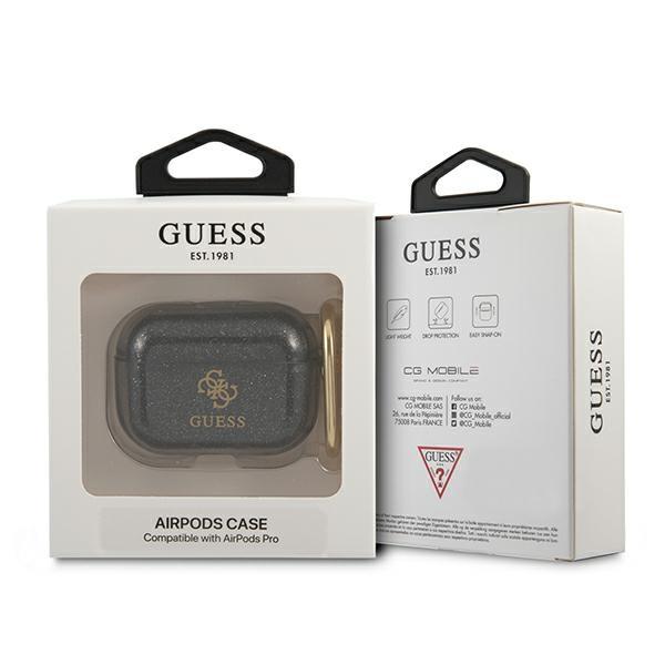 Guess Guapucg4Gk Airpods Pro Coverczarny/Black Glitter Collection